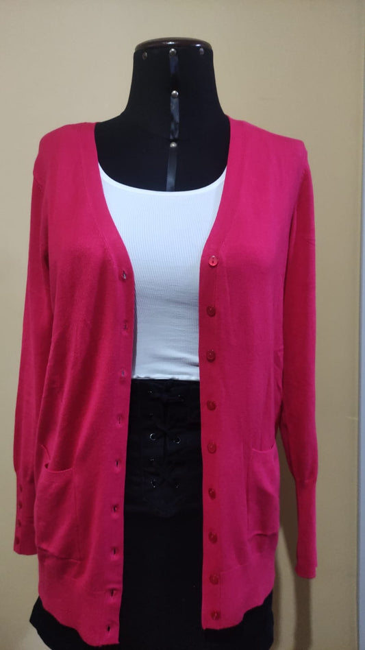 CARDIGAN HILO CON BOTES BASEMENT