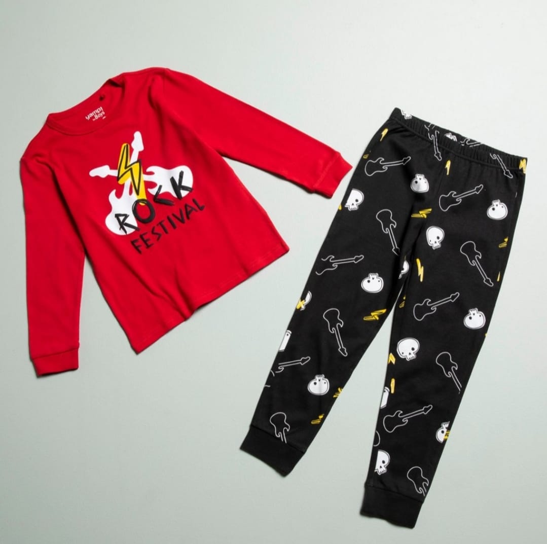 CONJUNTO PIJAMA ROJO / NEGRO YAMP!