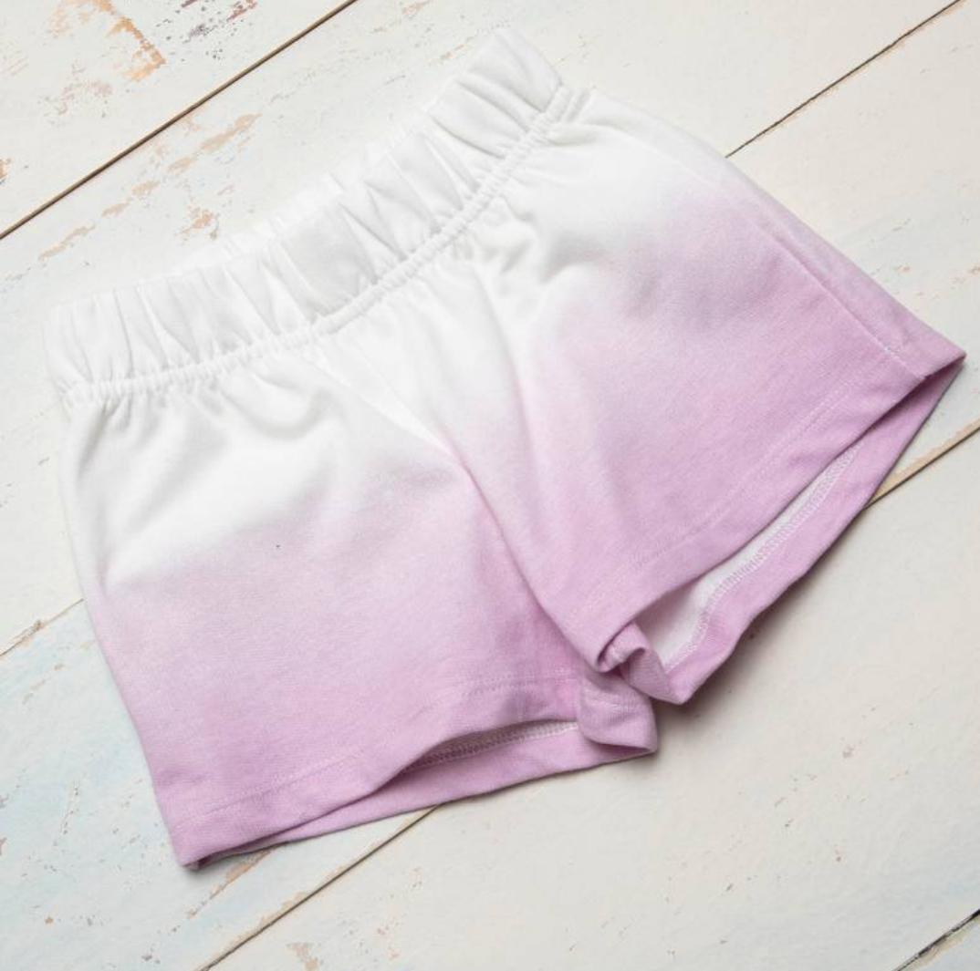 SHORT YAMP NIÑA BLANCO/ROSA TIEDIE