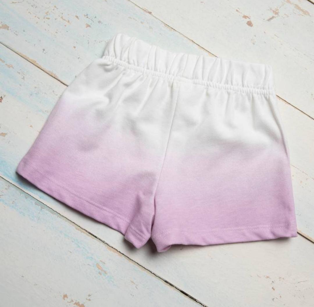 SHORT YAMP NIÑA BLANCO/ROSA TIEDIE