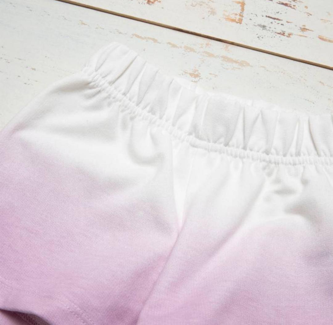 SHORT YAMP NIÑA BLANCO/ROSA TIEDIE